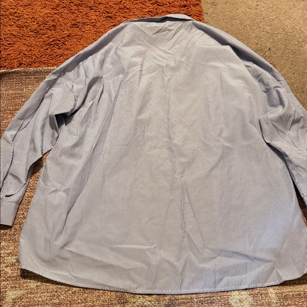 Zara Basic Blue Striped Button Down Shirt - image 5